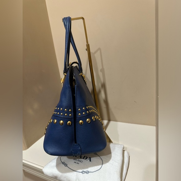Prada Studded Saffiano Turn Lock Tote - Picture 9 of 16